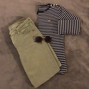 Old Navy Mid-rise Rockstar jeans in army green